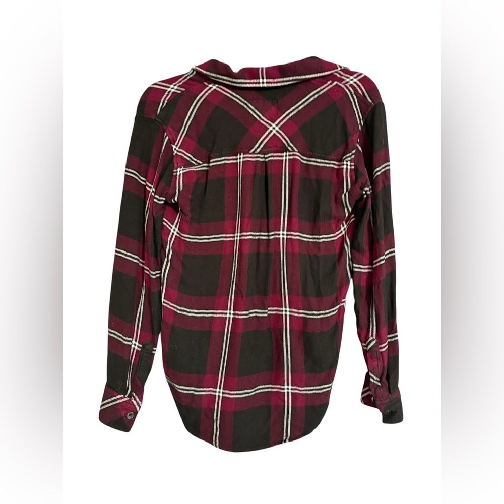 Rails Hunter Plaid Button Down Shirt Burgundy Black Ivory Size XS Super Soft - Picture 4 of 6